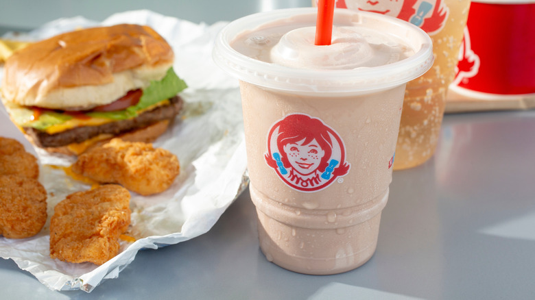 A Frosty, chicken nuggets, and burger from Wendy's.
