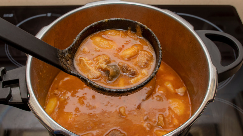A soupy dish made in a pressure cooker.