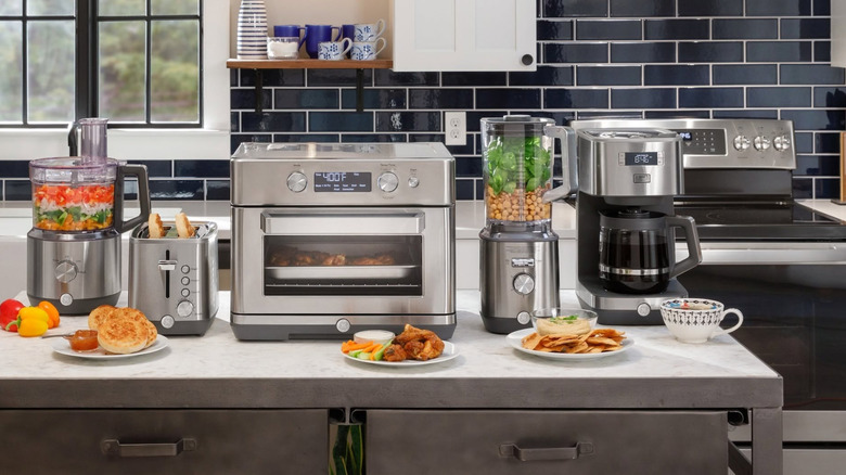 GE appliances in a fully stocked kitchen.