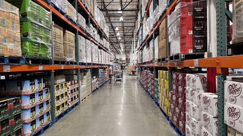 Shopper in a Costco aisle.