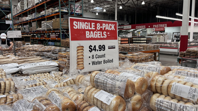Bagels for sale at Costco.