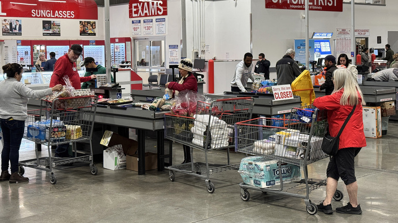 Check out line at Costco.