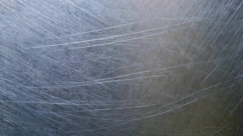A scratched aluminum surface