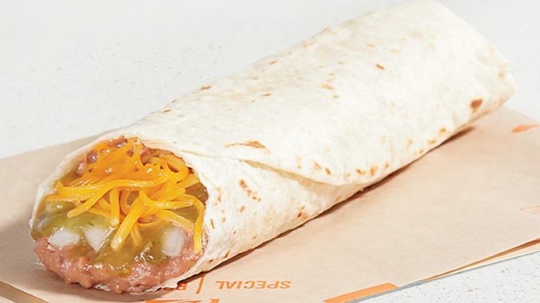 Taco Bell's Green Sauce Burrito from its Decades menu