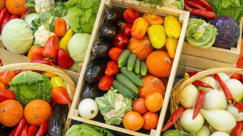 A variety of different vegetables.