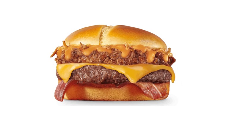 An image of the McExtreme Pulled Pork Buffalo Burger.