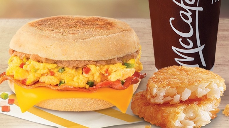 The McMuffin A La Mexicana with a hashbrown.