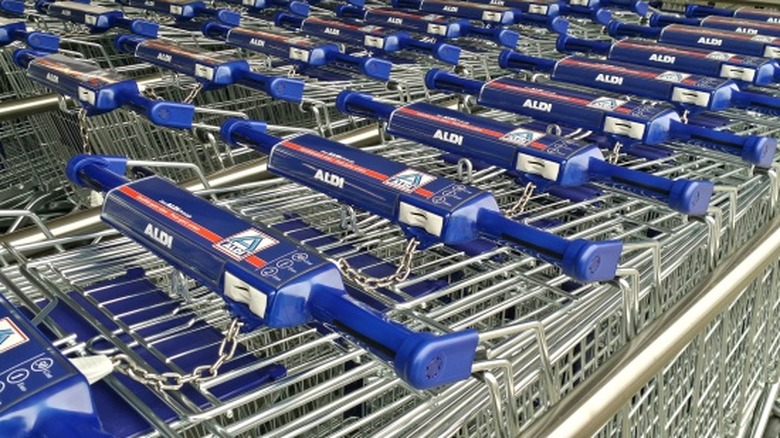 pictured Aldi shopping carts