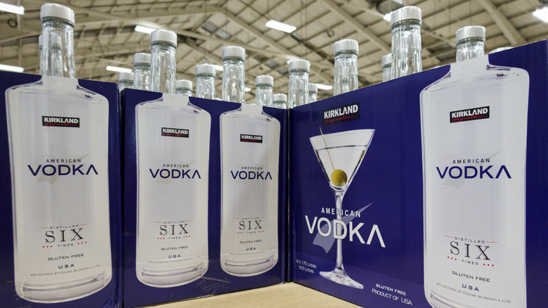 Bottles of American vodka sold in Costco.