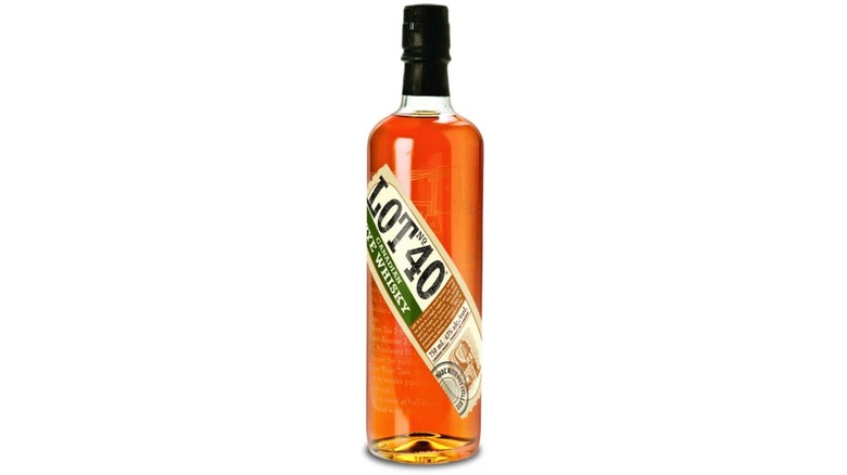 A bottle of Lot No. 40 Canadian rye whiskey