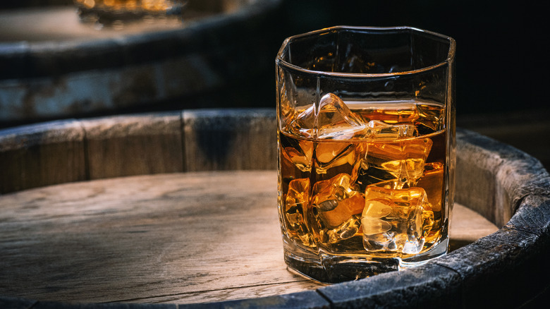 A glass of whiskey