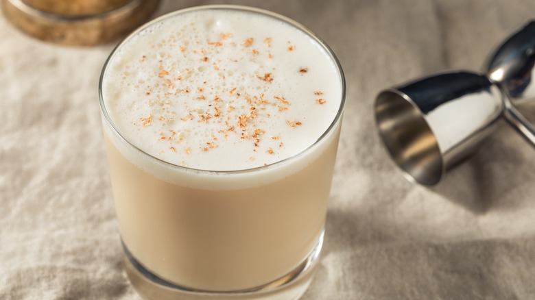 A glass of milk punch 