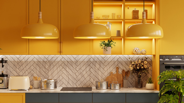 a butter yellow kitchen