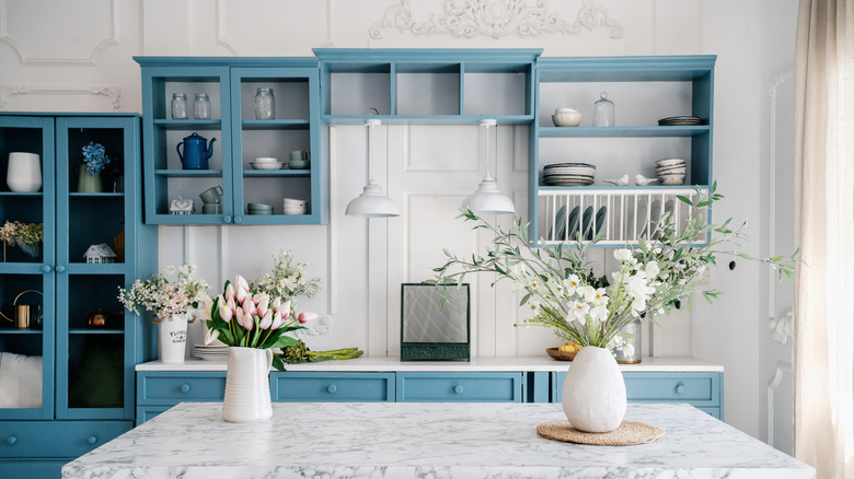 a robin's egg blue kitchen