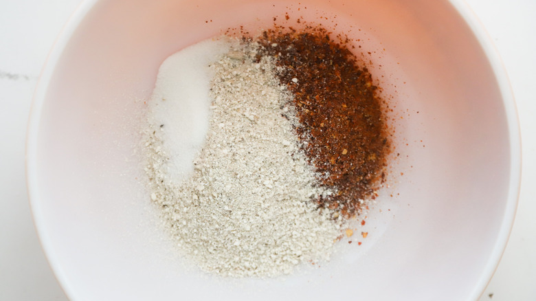 bowl of blended mushrooms and chiles