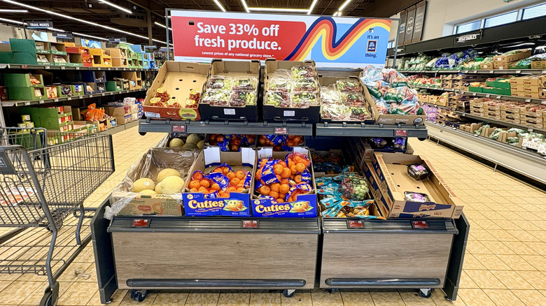 Produce section at Aldi.