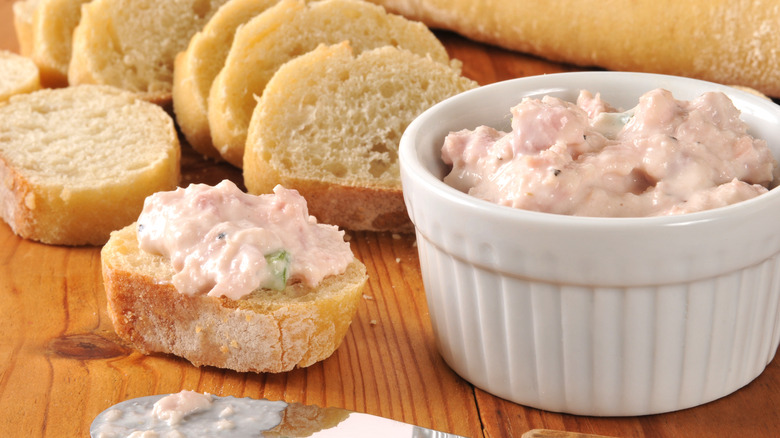 Deviled ham with bread