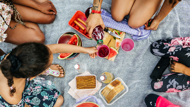 friends enjoying a summer picnic