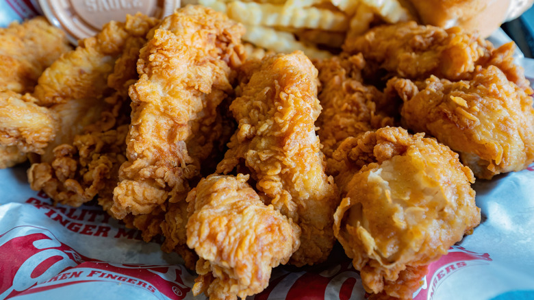Closeup of Raising Cane's chicken tenders