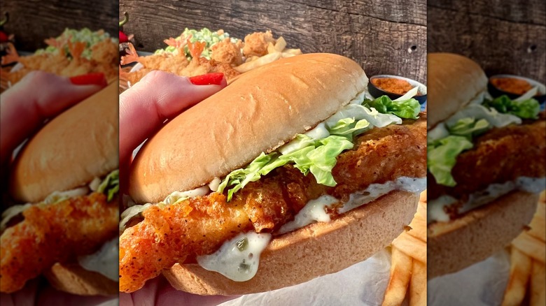 The spicy Giant fish sandwich from captain d's