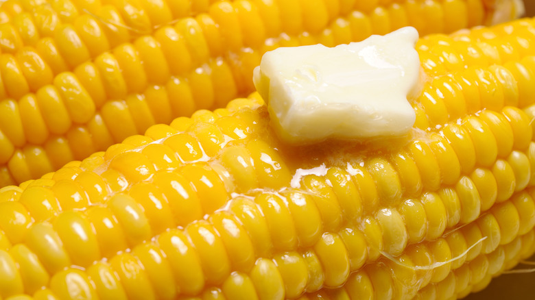 Corn cobs with butter