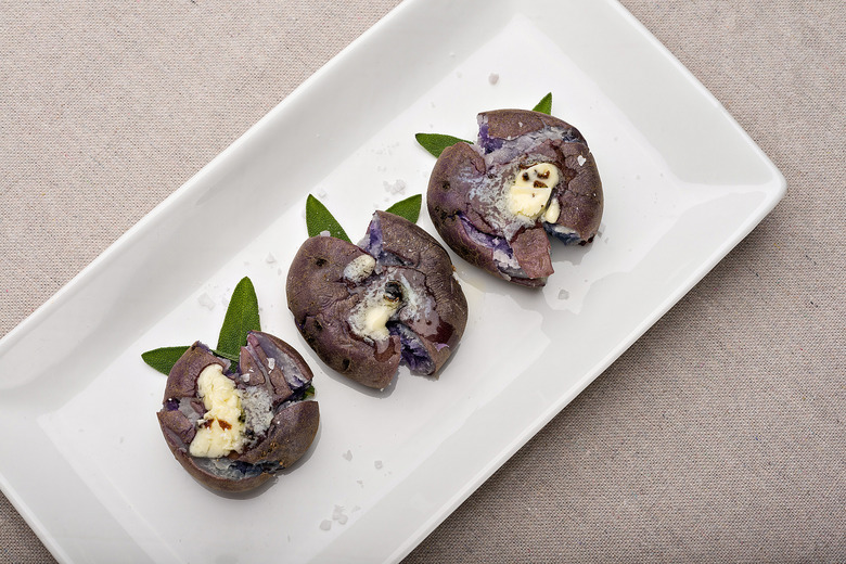 Smashed Truffled Purple Potatoes Recipe