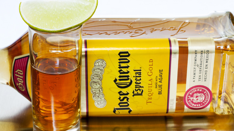 Jose Cuervo bottle with shot