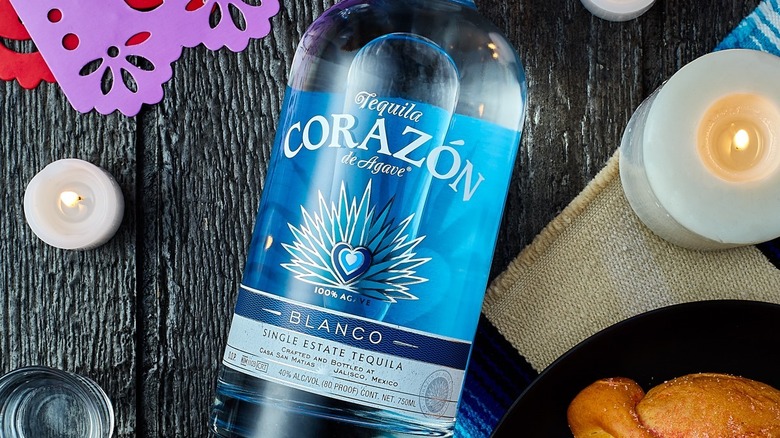 Bottle of Corazón Blanco tequila