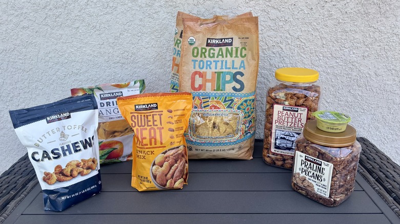 Collection of Kirkland snacks