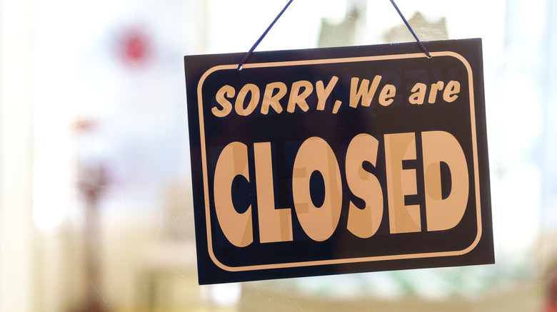 A closed sign