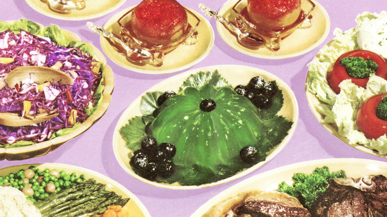 Dinner with Jell-O salad