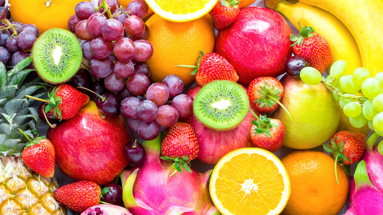 an assortment of fruits