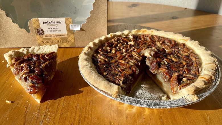 Favorite Day Pecan Pie from Target with a slice taken out