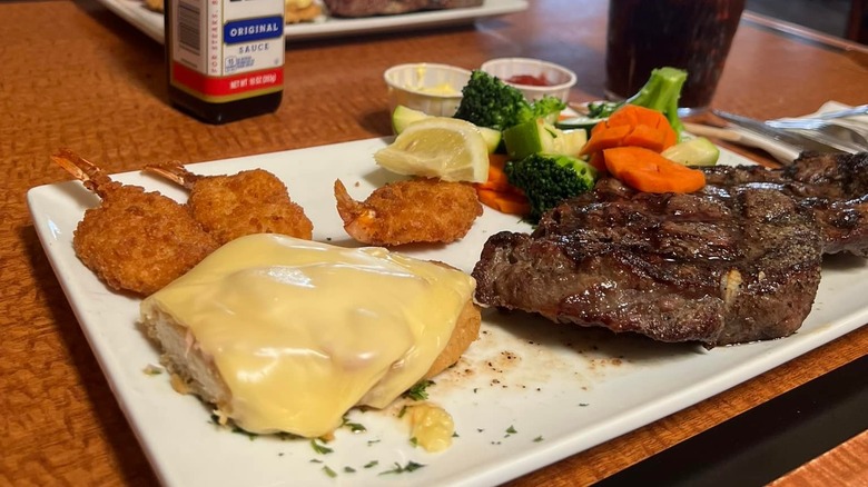 Steak and potato at Sizzler