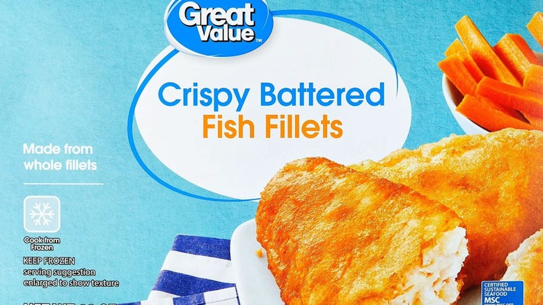Box of Great Value Crispy Battered Fish Fillets