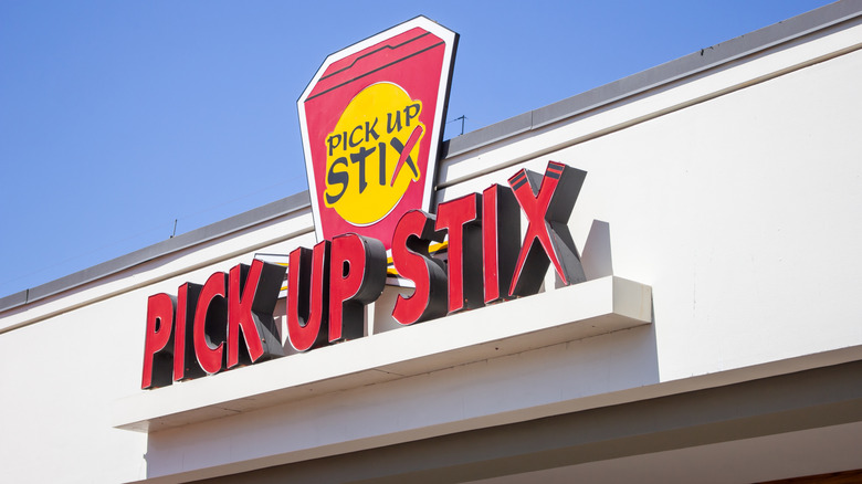 The exterior of a Pick Up Stix restaurant