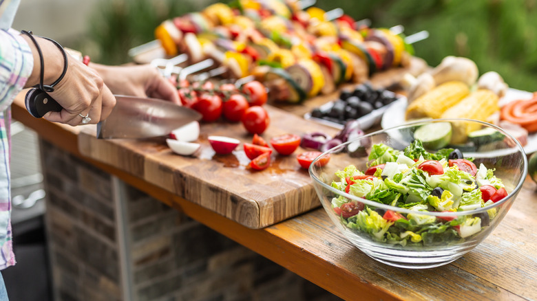 summer foods laid out in a spread