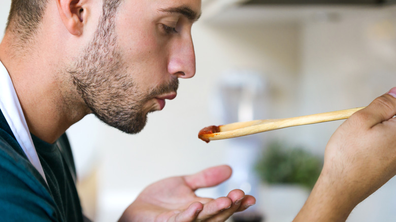 home cook tasting their base