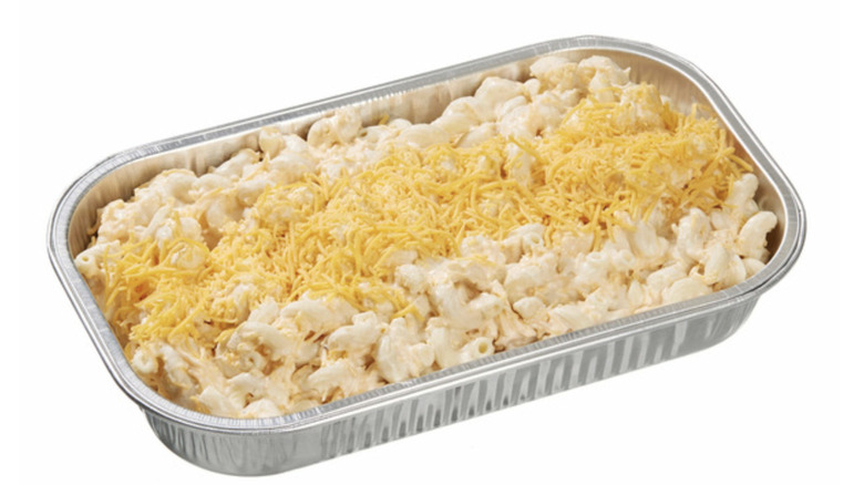Tray of Costco macaroni and cheese