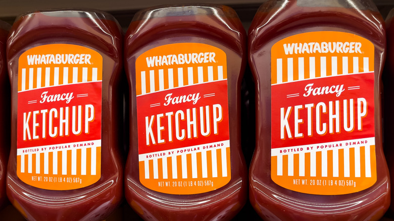 Bottles of Whataburger's Fancy Ketchup