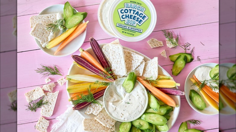 Trader Joe's Ranch Cottage Cheese Dip and crudités