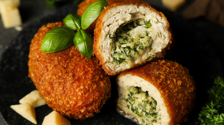 chicken Kiev with an herb butter