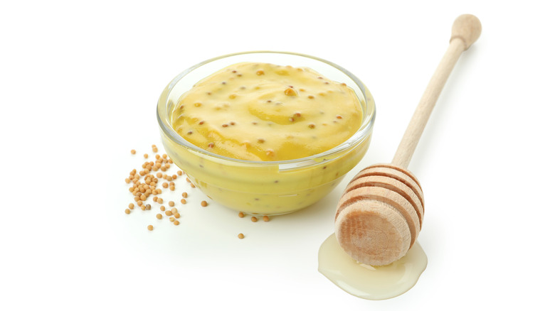 Honey mustard isolated in a white background