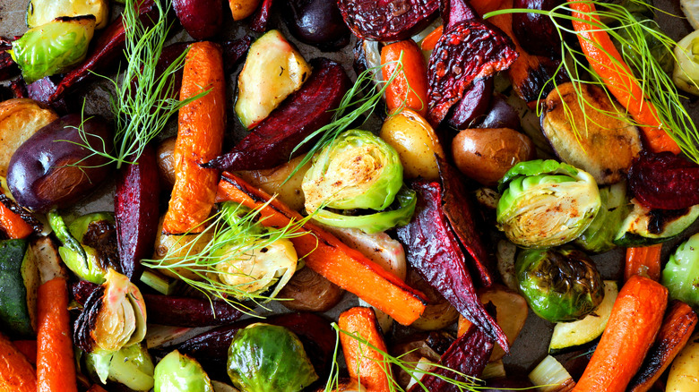 Roasted winter vegetables