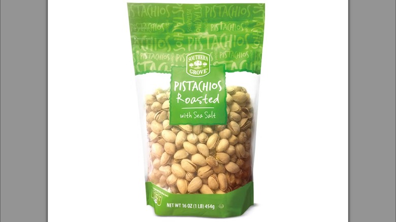 A bag of Southern Grove Roasted & Salted Pistachios