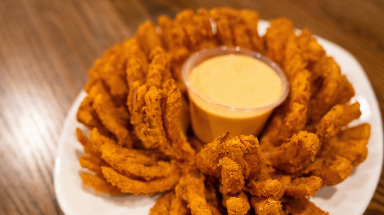 Closeup of Outback Steakhouse's famous bloomin' onion dish