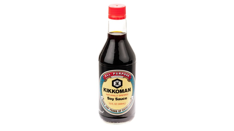 Bottle of Kikkoman All-Purpose Soy Sauce