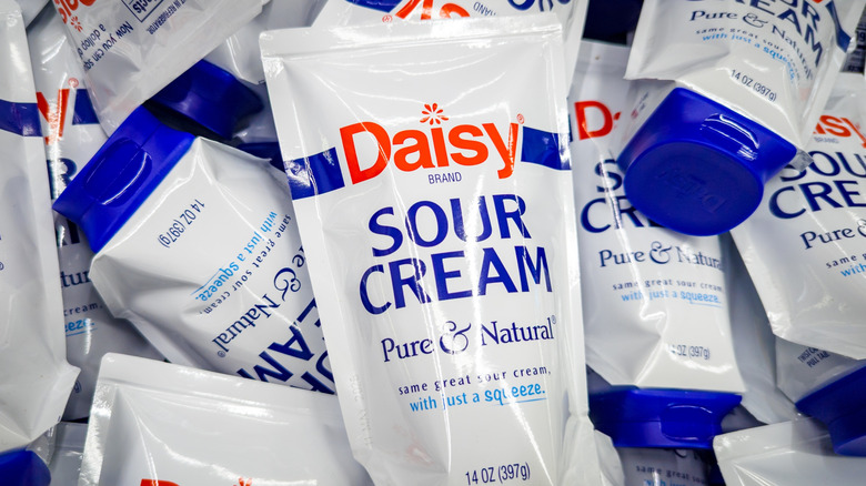 Tubes of Daisy sour cream