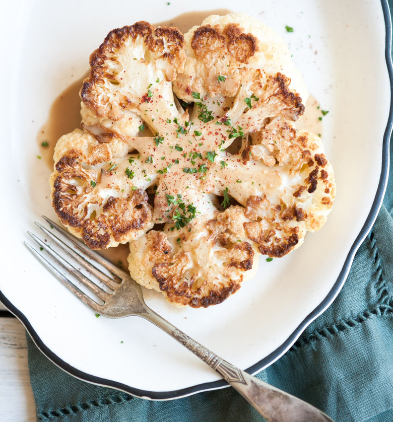 77 Cauliflower Steaks with Tea Umami Sauce