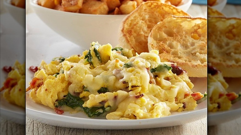 Closeup of a veggie scramble at Another Broken Egg Cafe